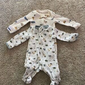 White and Cream Footies Cozy One Pieces